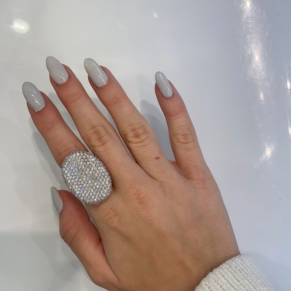 Sterling silver and CZ cocktail ring.